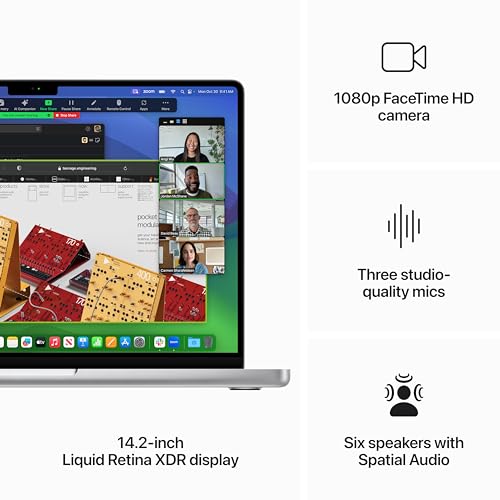 Apple 2023 MacBook Pro Laptop M3 chip with 8‑core CPU, 10‑core GPU: Built for Apple Intelligence, 14.2-inch Liquid Retina XDR Display, 8GB Unified Memory, 1TB SSD Storage; Silver - Image 6