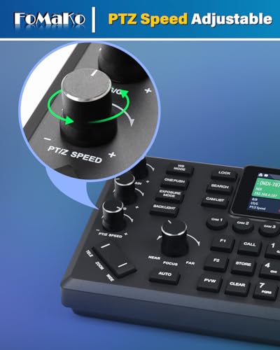 FoMaKo 20x Optical Zoom NDI Camera, AI Auto Tracking HDMI PTZ Camera(2pcs),KC608 PTZ Controller, M1 Video Mixer Switcher,for Church Services Worship Education(FMK20UH X2+KC608+M1) - Image 7