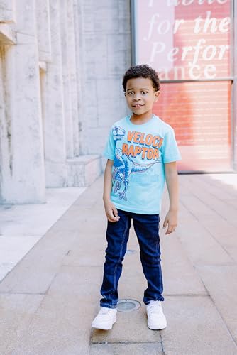 Jurassic World Dinosaur Little Boys 4 Pack Graphic T-Shirts Red/Green/Blue 7-8 - Image 4