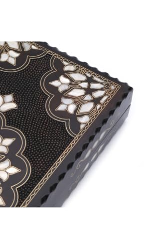 Backgammon Set Large Wooden Board Mother of Pearl Inlay Handmade Sofia Design Special Edition for Adults and Family Game Night - One Size - Image 7