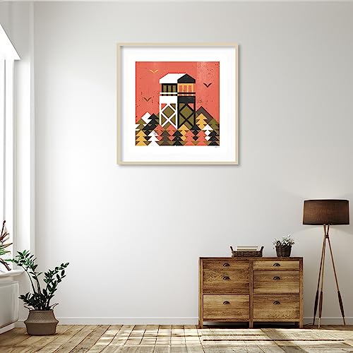 Amanti Art Framed Wall Art Print 41x41 Forest Firewatch by Robert John Paterson, Abstract Wall Art, Mid Century Modern Decor, Oversize Poster Painting Artwork for Living Room, Bedroom, Bathroom, - Image 4