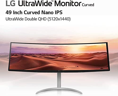 LG 49WQ95C-W 49 Inch 32:9 Curved UltraWide DQHD (5120 x 1440) Nano IPS Monitor, NVIDIA G-SYNC Compatible & AMD FreeSync Premium Pro, HDMI 2.1 & USB Type-C (90W PD), Tilt/Height/Swivel Adjustable - Image 7