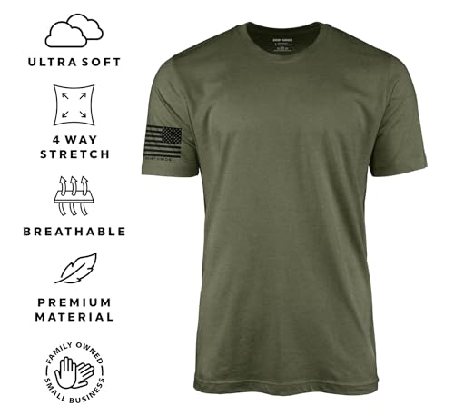 Shirt Union Men’s Fresh Premium T-Shirt 6 Pack, Patriotic, American Graphic Tee, USA & Freedom Style Shirt (US, Alpha, 3X-Large, Regular, Regular, Military Green, Black, Heather Grey, Sand, Navy, Red) - Image 2