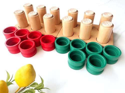 Advanced Montessori Sensory Toys, Montessori Sensorial Kit 2 with Knobless Cylinders & Trinomial Cube, 12 Premium Beechwood Educational Toys for Kids 3-8, Homeschool Preschool Learning Materials - Image 6