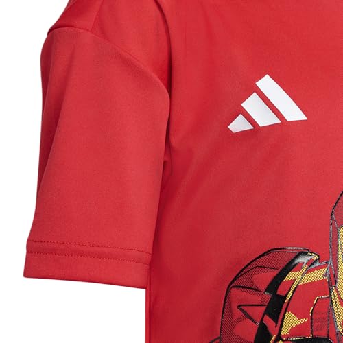Adidas Unisex-Kids Adidas x Marvel Iron-Man Sportswear T-Shirt Set, Pure Ruby/White, 3 Years - Image 4