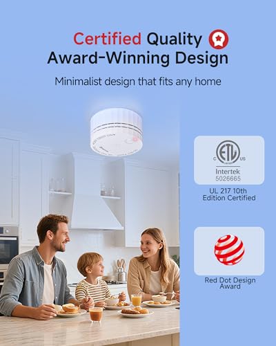 Heiman Smoke Detector, Photoelectric Fire Alarm, 10-Year Battery Powered Smoke Alarms for Home, UL 217 10th Ed. Certified, Portable Small Compact, Test Silence Button & Low Battery Warning, RV, Travel - Image 2