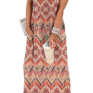 WIHOLL Vacation Dresses for Women 2026 Summer Flowy Maxi Cute Boho Midi Tshirt Dress Beach Essentials L