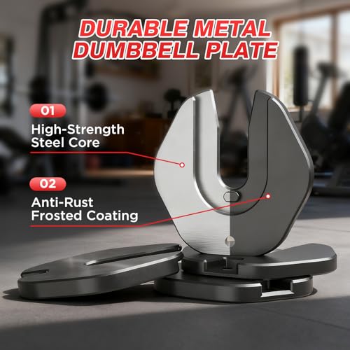 25LBS Adjustable Dumbbells Set of 2, Durable Weights Dumbbells Set, 10 in 1 Free Weights Set with Anti-Slip Grip, Fast Adjust Gym Equipment Space Saving for Home Strength Training – Pair - Image 6