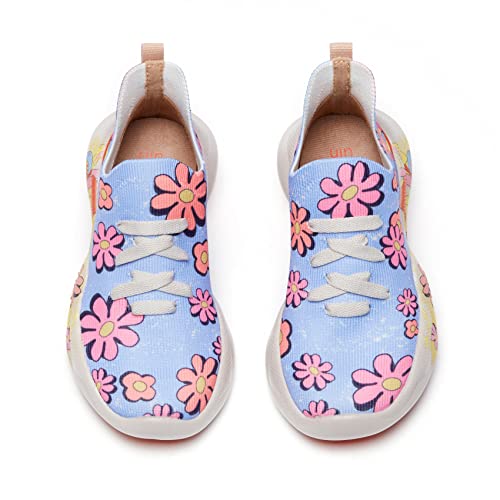 UIN Kid's Fashion Sneakers Lightweight Casual Comfortable Boys Girls Funny Painted Travel Shoes Mijas Floral Picnic (9C) - Image 2