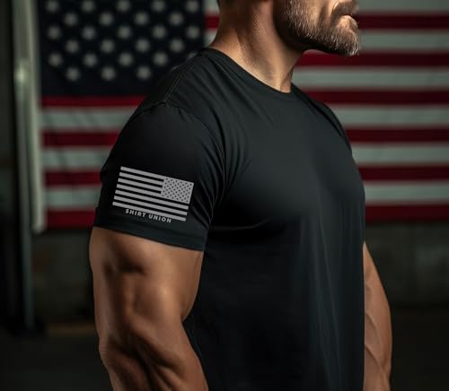 Shirt Union Men’s Fresh Premium T-Shirt 6 Pack, Patriotic, American Graphic Tee, USA & Freedom Style Shirt (US, Alpha, 3X-Large, Regular, Regular, Military Green, Black, Heather Grey, Sand, Navy, Red) - Image 3