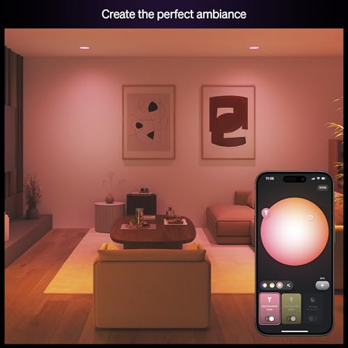 Philips Hue Essential Smart LED BR30 Bulb 2-Pack, White and Color Ambiance, E26, 7.2W, 2200K-6500K, 650 Lumens, Dimmable, Works with Alexa, Google Assistant, Apple Home - Image 3