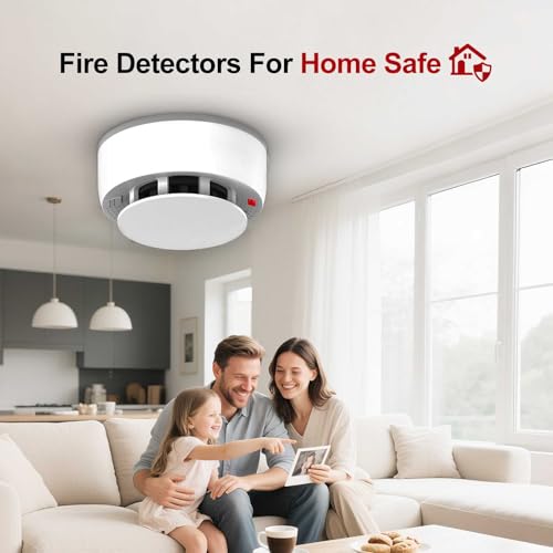WeGoIOT Smoke Detector Alarm,10-Year Battery Smoke Fire Alarm with Photoelectric Sensor, LED Indicator Test & Silence Button-JTY-GW-YB010L (1 Pack) - Image 3