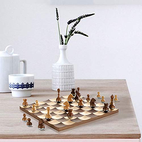 IGZVMBO Creative Wooden Chess Set Tumbler Chess Piece Three-Dimensional Corrugated Chessboard Family Interactive Toy Decoration Chess Gifts - Image 6