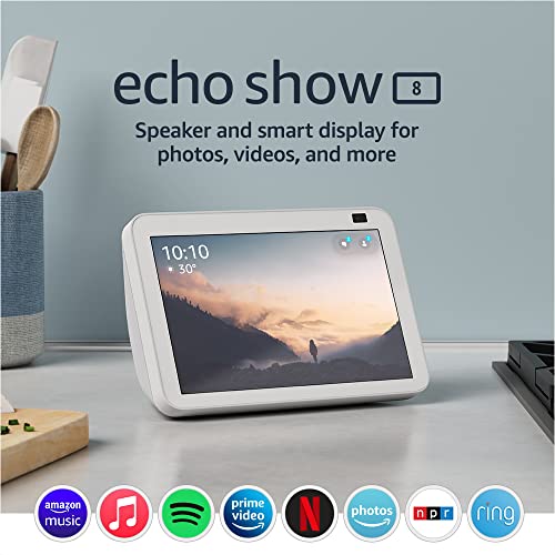 Echo Show 8 (2nd Gen, 2021 release) | HD smart display with Alexa and 13 MP camera | Glacier White - Image 9