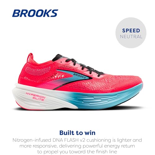 Brooks Unisex Hyperion Elite 4 Neutral Running Shoe for Men & Women - Diva Pink/Crystal Seas/Black - 8 Medium Men /9.5 Medium Women - Image 2