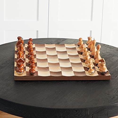 IGZVMBO Creative Wooden Chess Set Tumbler Chess Piece Three-Dimensional Corrugated Chessboard Family Interactive Toy Decoration Chess Gifts - Image 7