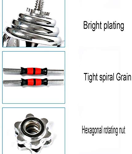 Gym Bench Adjustable Fitness Dumbbells Set Electroplated Cast Iron Dumbbell with Non-Slip Metal Handle for Gym Home Bodybuilding Training Dumbbell Exercise Size:30kg (30kg) - Image 5