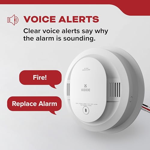 Kidde Hardwired Smoke Detector, 10-Year Battery Backup, Voice Alerts, Interconnectable, LED Warning Light Indicators, 20SA10-V - Image 4