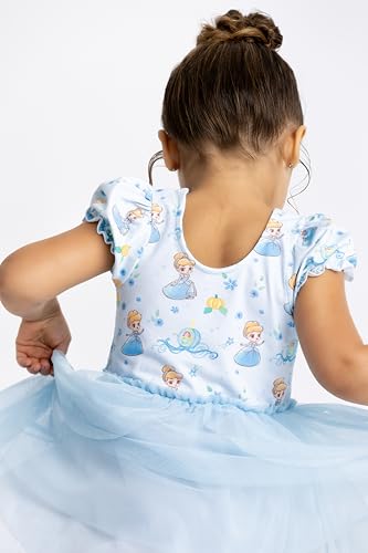 monica + andy Disney Tulle Dress, Size 4T, Cinderella, 100% Organic Toddler Clothes for Girls, Short Sleeve Patterned Dress, Sustainable Super Soft Fabric, Sizes for Kids, Toddler & Infant - Image 4
