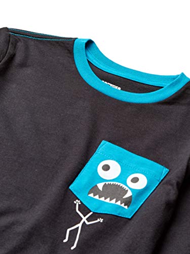 Amazon Essentials Boys' Long-Sleeve T-Shirts, Pack of 5, Monsters/Multicolor/Stripe, Medium - Image 2