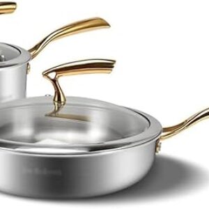 Amzheziyi Cookware Set Milk Pot Frying Pan Frying Pan Double Pan Nonstick Kitchen Pot Set Kitchen Tools, As the Picture Shows