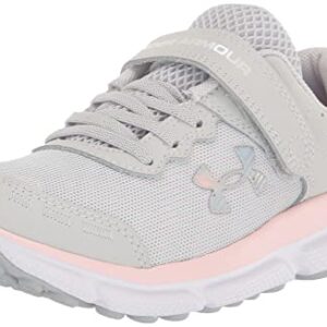 Under Armour Girls\’ Pre School Assert 10 Alternate Closure, (100) Halo Gray/Pink Sugar/Iridescent, 1, US