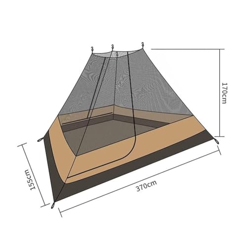 Indian Pyramid Tent with Stove Hole, Waterproof Family Teepee Tent for Camping, Yurt Style Outdoor Shelter, Durable 300D Oxford Cloth, 2 Windows & Zippered Entrance - Image 5
