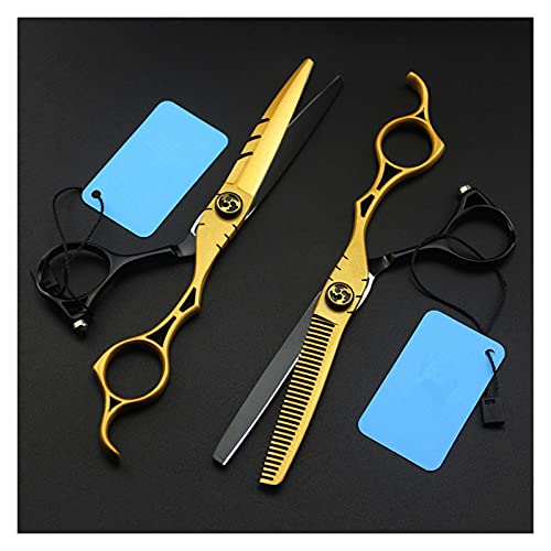 FGDIUCV Hair Clippers Shears for Hair Cutting 6 Inch Barber Scissors, Hair Salon, Flat Scissors, Blonde Hairdressing Scissors, Beauty Scissors, Thinning Scissors Hair Cutting Kit - Image 6