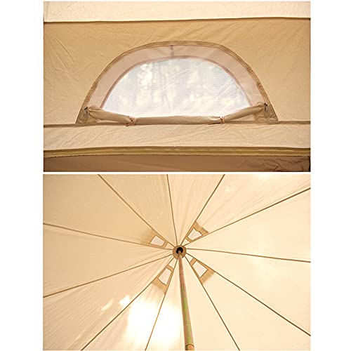 QZQHNYJ Pyramid Tent Yurt Tent Outdoor Family Camping Waterproof Bell Tent with Stove Hole Camping Pyramid Tipi Tent in Groundsheet, Camping, Glamping, Festiv - Image 5
