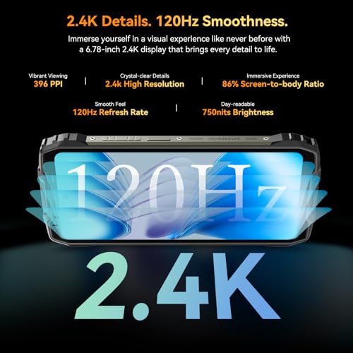 Blackview BL7000 AI 5G Rugged Phone Android 15, 24GB+256GB/2TB MTK Dimensity 6300, 6.78\" FHD+ 120Hz, 50MP + Night Vision 20MP, 7500mAh/33W, Rugged Smartphone Dual SIM/T-Mobile/NFC/OTG/IP69K Waterproof - Image 6