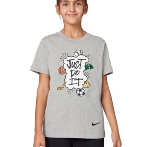 Nike Kid’s Sportswear T-Shirt JDI Multi Sport, Dark Grey Heather, Medium