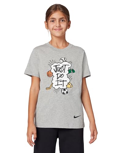 Nike Kid's Sportswear T-Shirt JDI Multi Sport, Dark Grey Heather, Medium