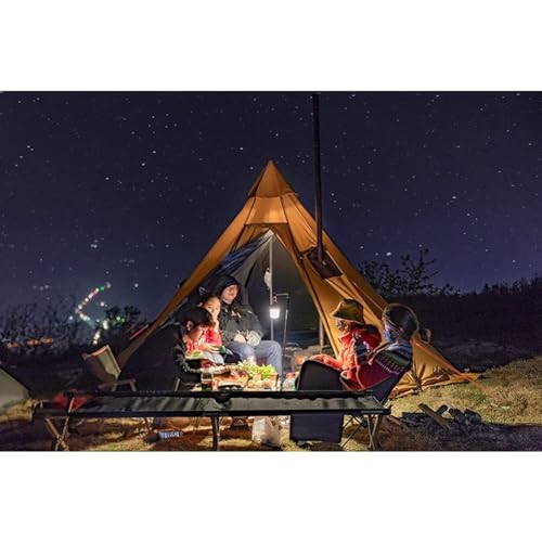 Indian Pyramid Tent with Stove Hole, Waterproof Family Teepee Tent for Camping, Yurt Style Outdoor Shelter, Durable 300D Oxford Cloth, 2 Windows & Zippered Entrance - Image 4