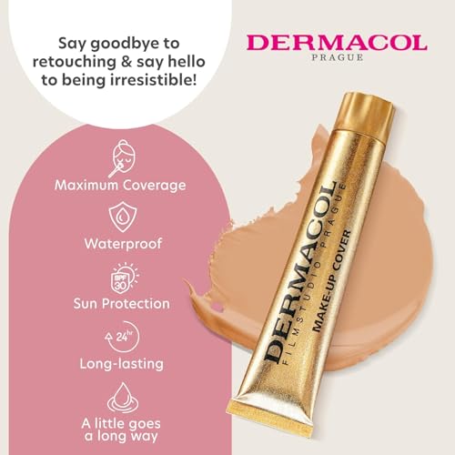Dermacol - Mini Full Coverage Foundation 13g, Liquid Makeup Matte Foundation with SPF 30, Waterproof Foundation for Oily Skin, Acne, & Under Eye Bags, Long-Lasting Makeup Products Shade- 218 - Image 4
