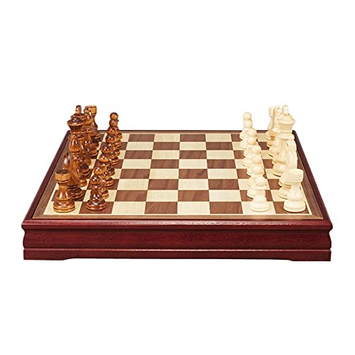 SLGGPJBU International Chess Wood Chess Set Professional Chess Board with Chess Pieces and and Storage Slots Family Game Chess Set Traditional Game Chess Gifts - Image 2