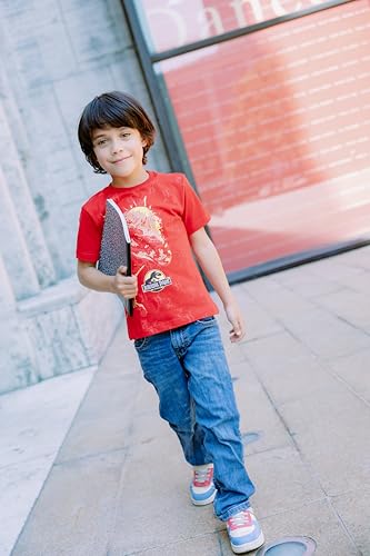 Jurassic World Dinosaur Little Boys 4 Pack Graphic T-Shirts Red/Green/Blue 7-8 - Image 5