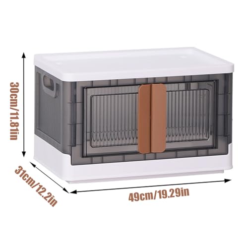 XFNVXC Foldable Storage Box with Lids, Stackable Cube Storage Crate Bins Plastic Container with Door and Wheels for Gap Storage Cabinet Closet Organizers Innovative Foldable Storage Solution: - Image 6