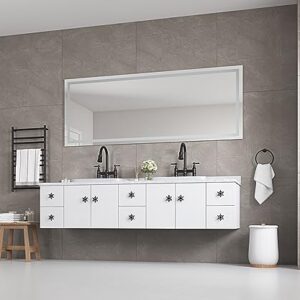 BYCDD Large Makeup Mirror with Lights, Wall Mounted LED Lighted Mirror for Bathroom Vanity Over Sink, Anti-Fog Smart Mirror with Memory, Dimmable Decor for Restroom Shower,96x36Inch