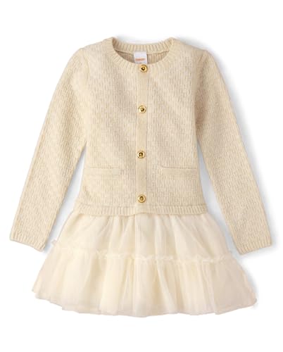 Gymboree,Girls,and Toddler Long Sleeve Tutu Dress,Fair Ivory,12