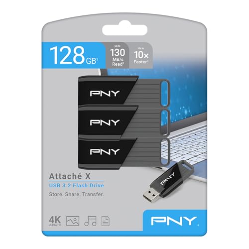 PNY 128GB Attaché X USB 3.2 Gen 1 Flash Drive, Advanced Performance Up to 130MB/s Read, Everyday Data Store & Transfer, Reliable Portable Storage, Durable, Type-A, Computers, Laptops, Desktops, 3-Pack - Image 10