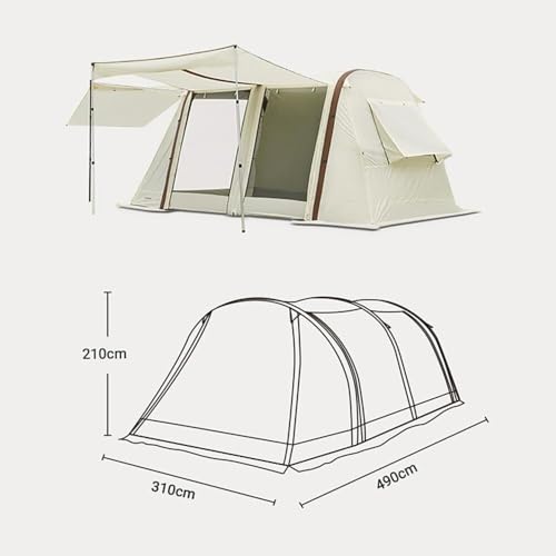 Inflatable Glamping Tent Outdoor Blow Up Tent Inflatable Camping Tent Suitable for 5-8 People Rain Coating Three Sides Vented Quick Set Up - Image 6