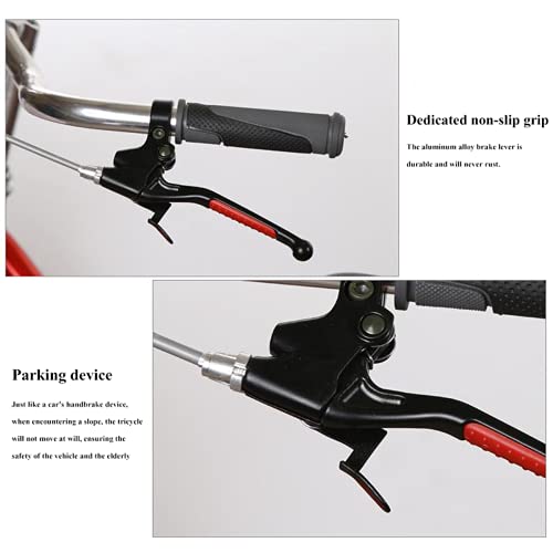 Adult Mountain Tricycle Three Wheel Bike 16 Inch Trikes for Seniors with Shopping Basket Exercise Men's Women's Tricycle Picnic Cycling Pedalling - Image 4