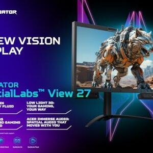 acer Predator SpatialLabs View 27 PSV27-2 27″ Ultra HD Stereoscopic 3D Gaming Display | Eye Tracking | Real-Time Rendering | AI Technologies I AMD FreeSync Premium (G-SYNC Compatible) | 160Hz