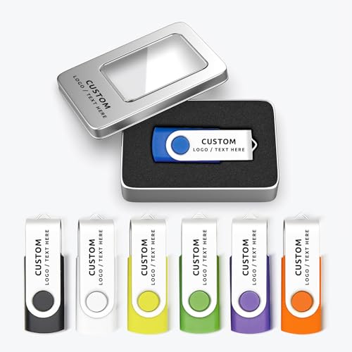 Custom USB Flash Drive, Personalized Swivel USB Thumb Drive Memory Stick, Portable High Speed USB Pen Drive U Disk for External Data Storage (128GB,100PCS) - Image 6