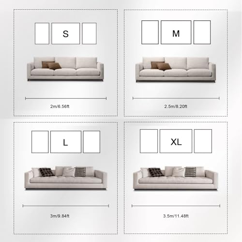 Framed Modern Abstract Wall Art for Living Room, Set of 3 Piece Dark gray Canvas Painting Prints for Dining Room Bedroom Hallway Home Office Wall Decor, Makes a statement on a 13.1-foot sofa wall - Image 8