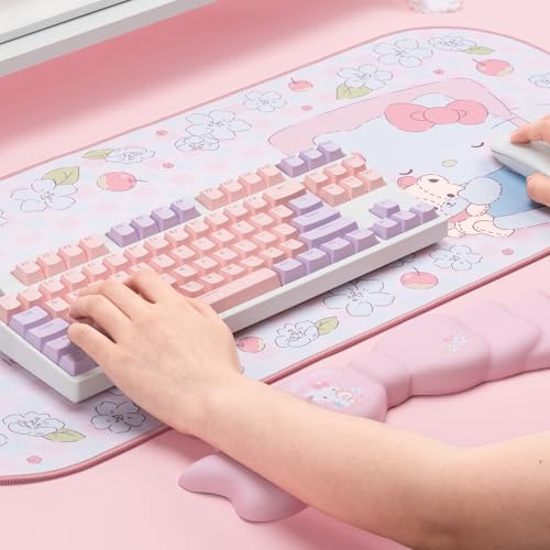 Kuitmor Memory Foam Bowknot Wrist Rest,Non-Slip Rubber Base Keyboard Wrist Rest for Gaming,or Home Office Work - FlowerCat - Image 6