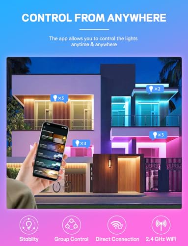 Vanance Smart Light Bulbs 4Pack with Remote, A19 E26 800LM LED Color Changing Light Bulb, WiFi & Bluetooth 5.0, Warm to Cool White, Dimmable, RGB Smart Home Lighting Work with Alexa Google Assistant - Image 3