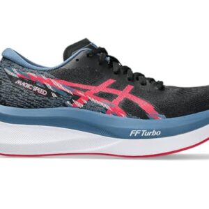 ASICS Women Magic Speed 4 Running Shoe, BLACK/WINTER SEA, 11