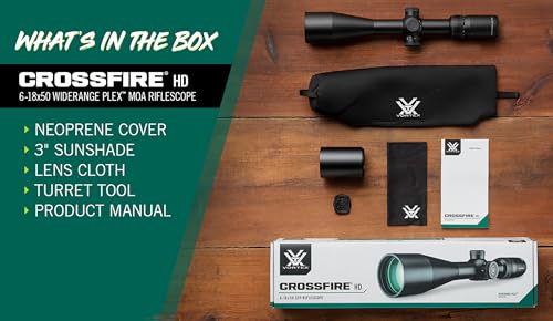 Vortex Crossfire HD 6-18x50 Second Focal Plane, 30mm Tube Riflescope - WideRange Plex MOA Reticle - Image 6