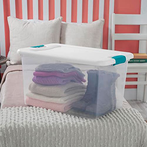 Sterilite 64 Quart Clear Plastic Stackable Storage Container Bin Box Tote with White Latching Lid Organizing Solution for Home & Classroom, 48 Pack - Image 4